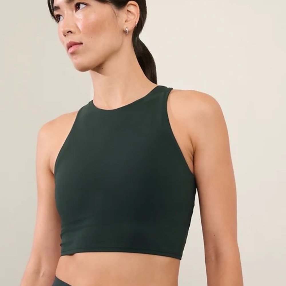 Athleta Conscious Crop Top Dark Green